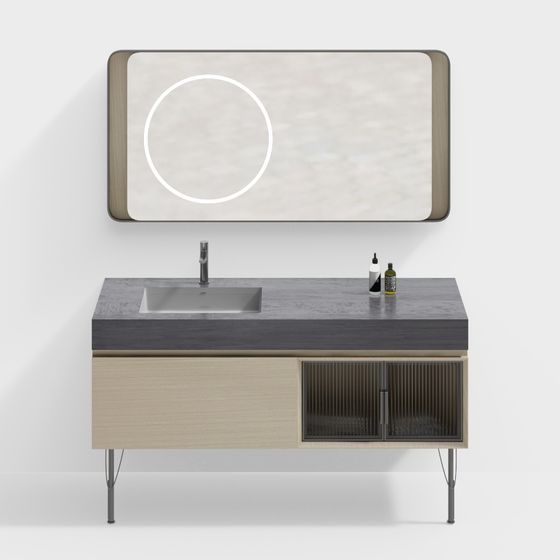 Modern Minimalist Bathroom Vanity 3D model