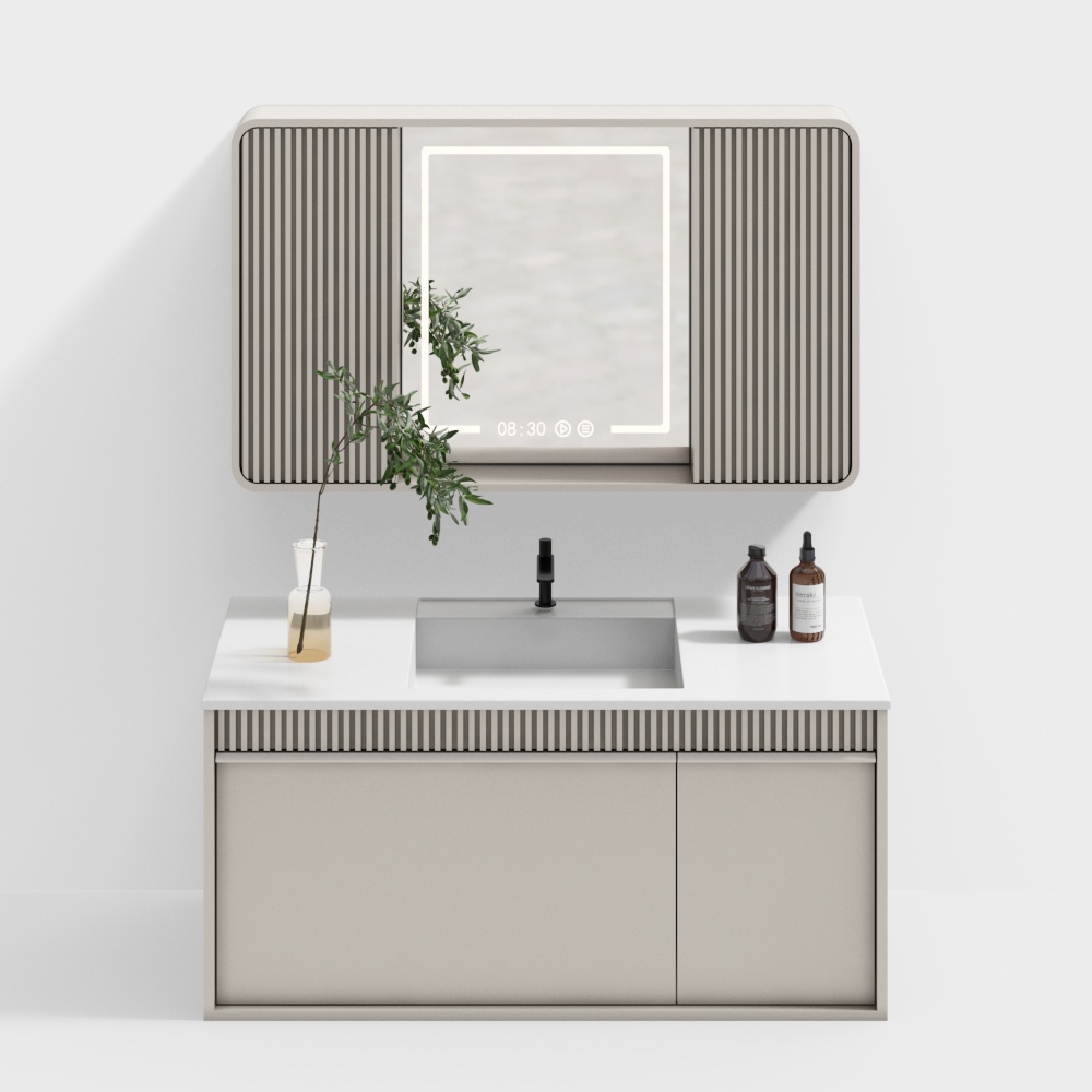 Gabinete de baño con crema fresca