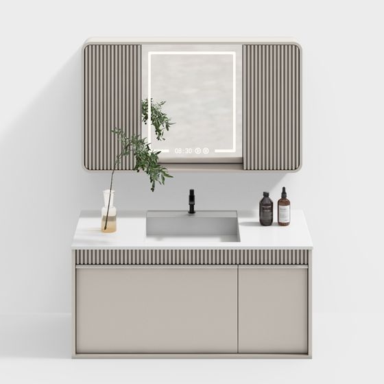 Gabinete de baño con crema fresca