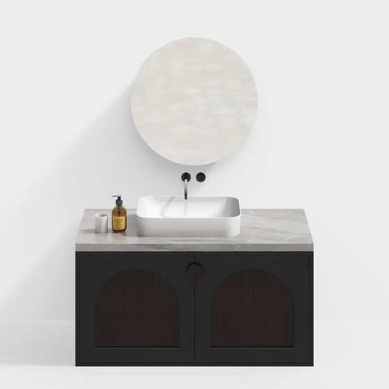Chic Bathroom Cabinet 3D model for Contemporary Spaces