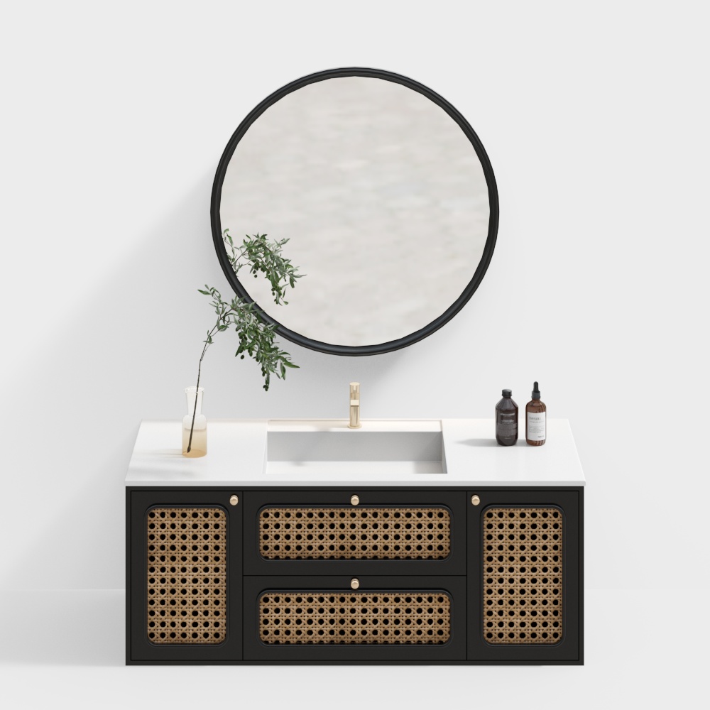 フレンチレトロバスルームキャビネット