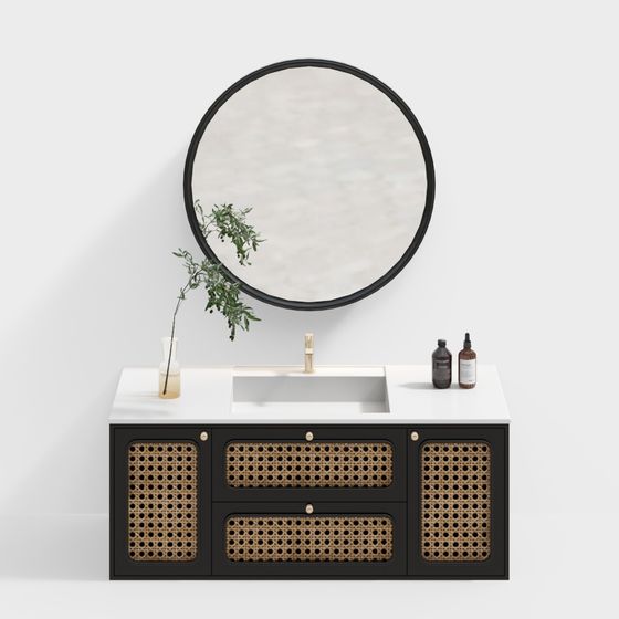 フレンチレトロバスルームキャビネット