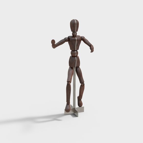 Wooden Figure 3D Model for Creative Projects