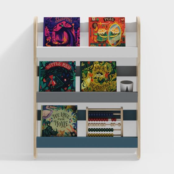 Whimsical Children's Bookshelf 3D model