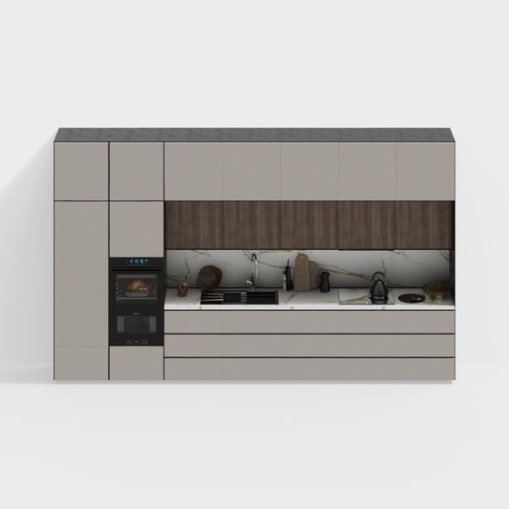 Modern Low-Poly Kitchen Design 3D Model