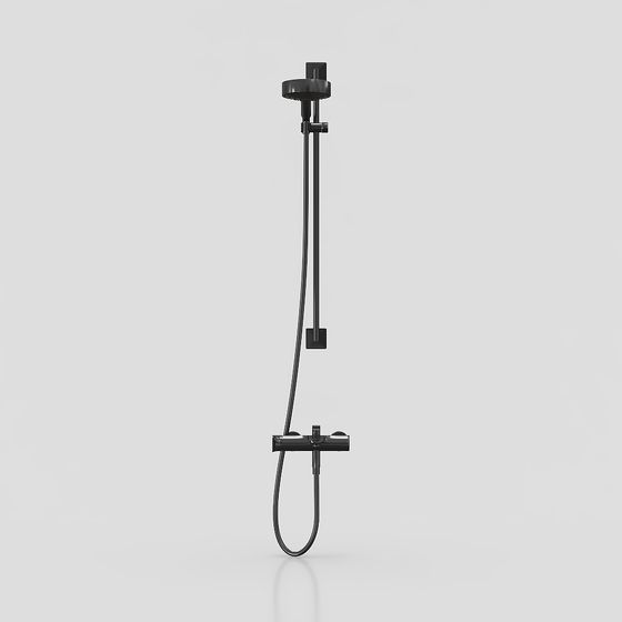Minimalist Black Shower Head 3D model