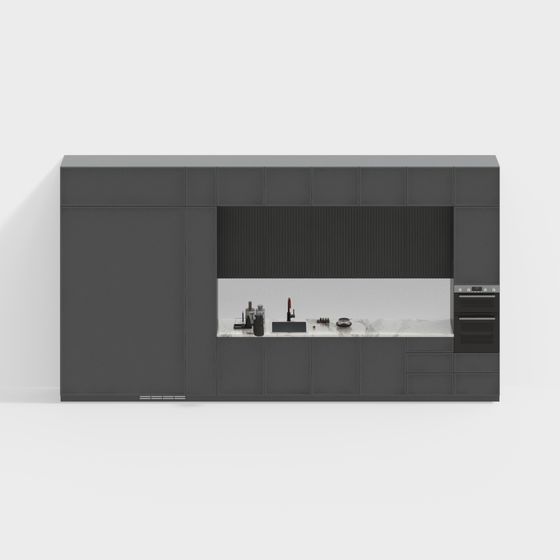 Minimalist Kitchen Cabinet Door 3D model Design