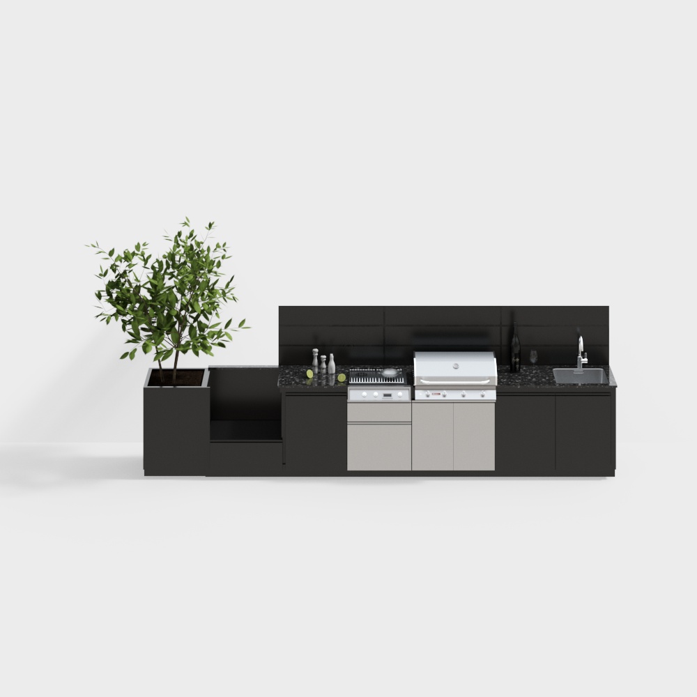 Integrated kitchen cabinet