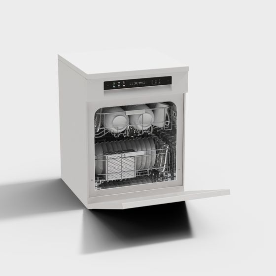 Contemporary 3D Dishwasher Model for Kitchen Designs