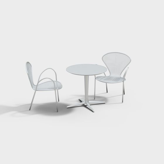 Elegant Outdoor Table and Chair Set 3D model