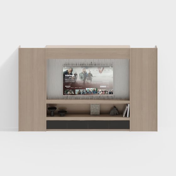 Elegant Minimalist TV Cabinet 3D model