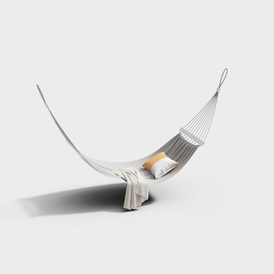 Cozy Gray Hammock 3D model for Relaxation Spaces