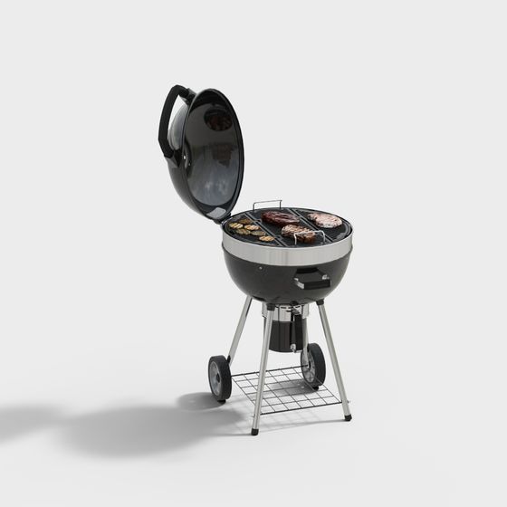 Classic Round Barbecue Grill 3D model