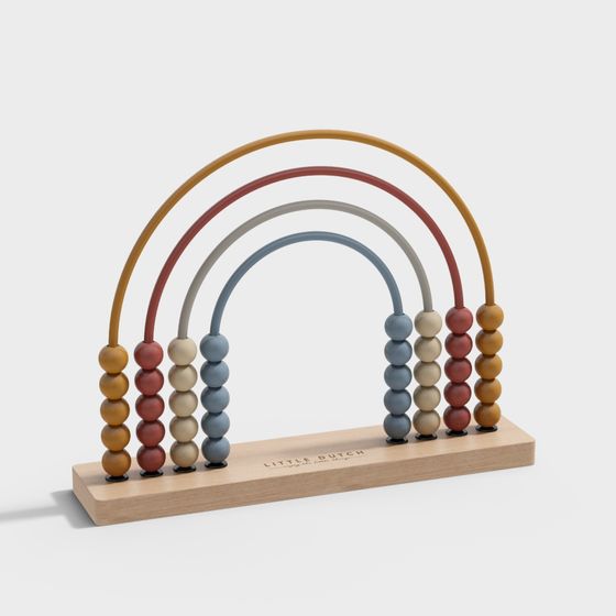 Brown Modern Children's Abacus Frame 3D Model