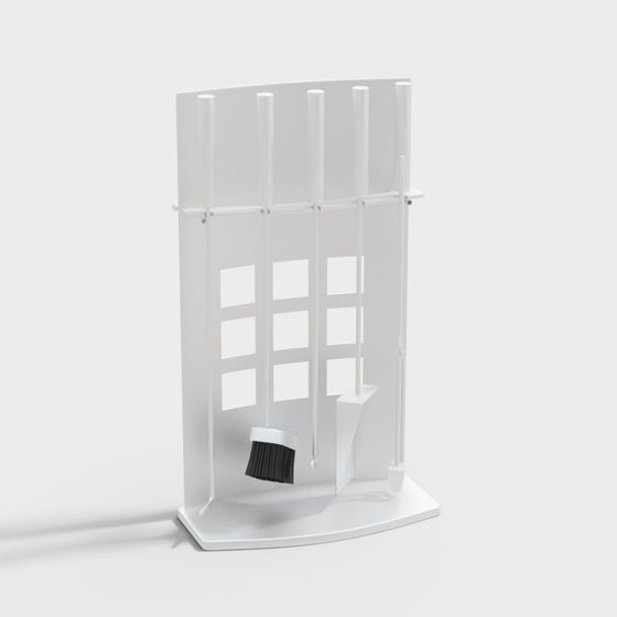 Minimalist Cleaning Tool Storage Rack 3D model