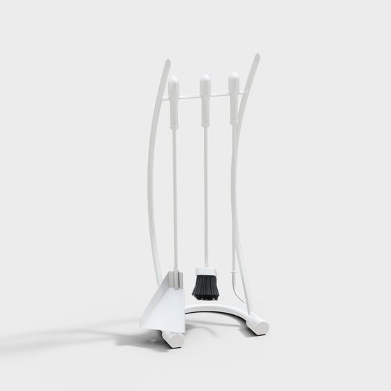 Minimalist Broom and Dustpan 3D model