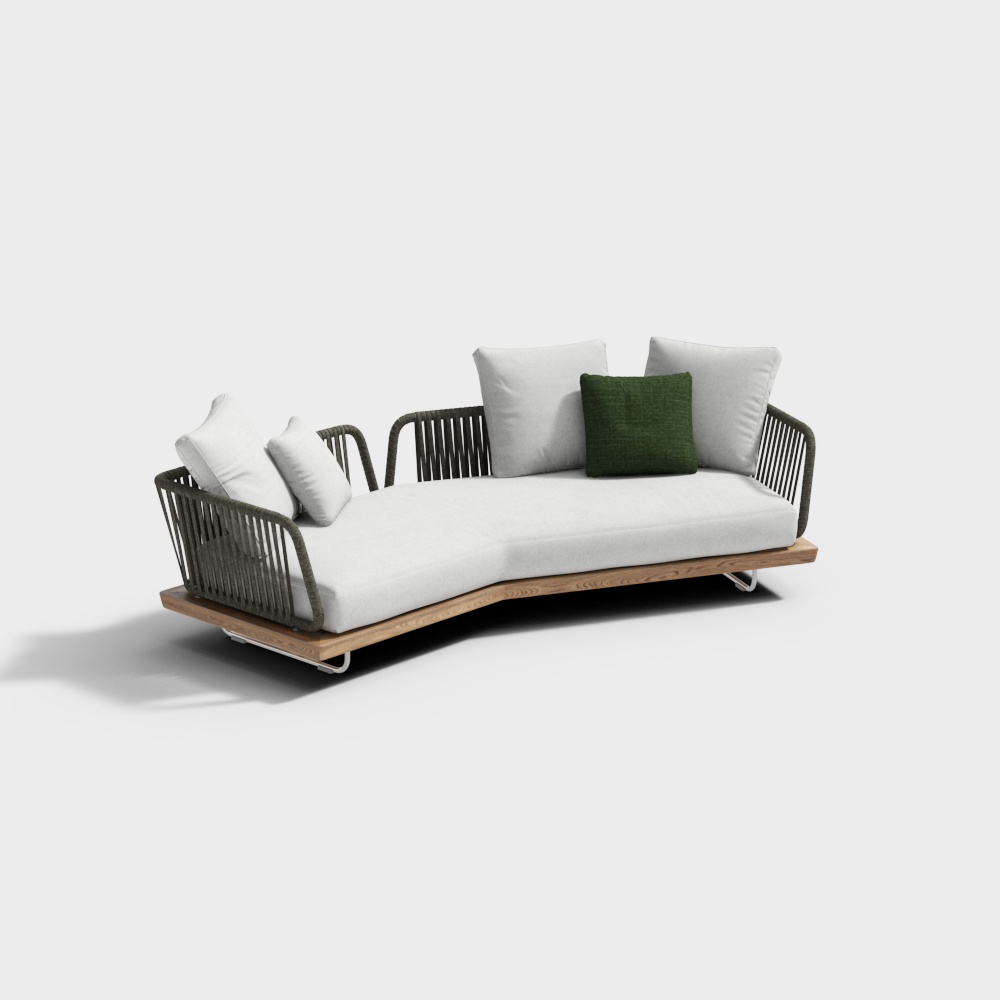 Canapé d'extérieur en tissu blanc Minotti