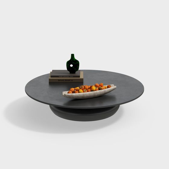 Table d'appoint ronde noire pour salon