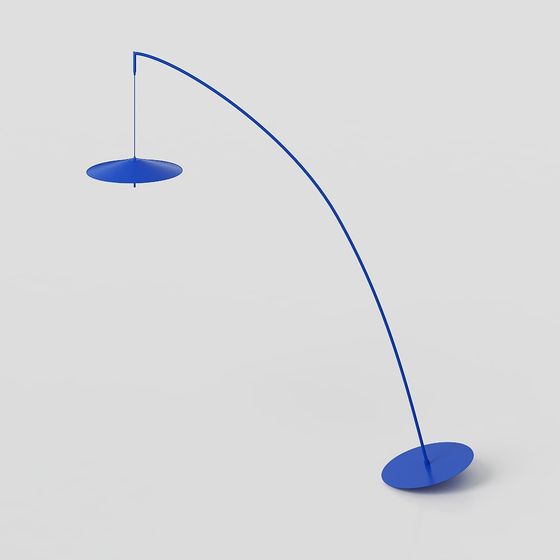 Modern Curved Blue Floor Lamp 3D model