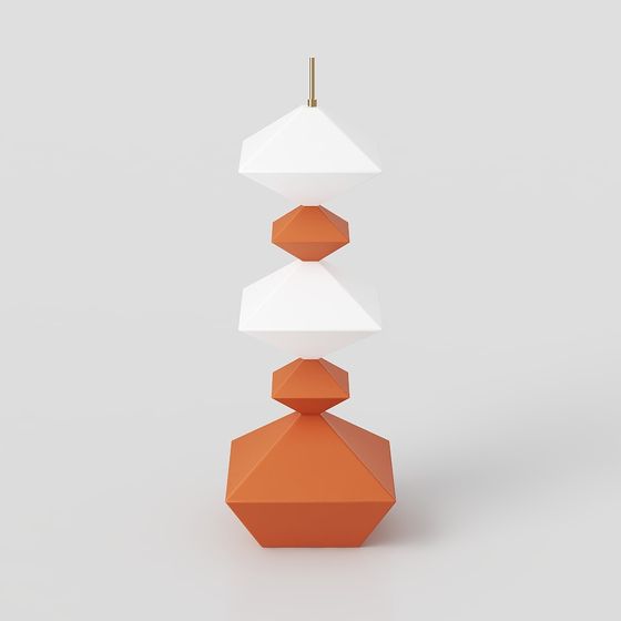 Stylish Geometric Floor Lamp 3D model
