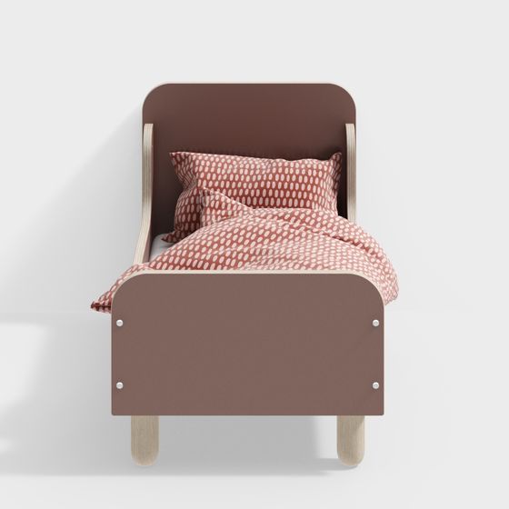 Minimalist Bed 3D model for Contemporary Spaces