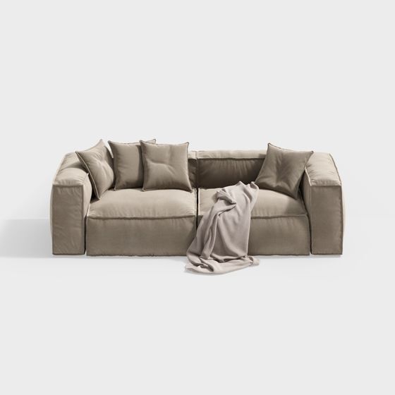Modern Beige Love Seat 3D Model for Cozy Spaces