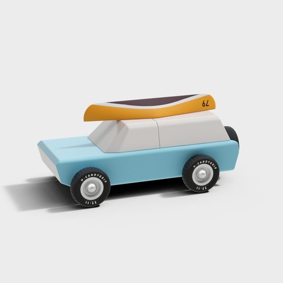 Surfboard Car 3D model - Playful Retro Design