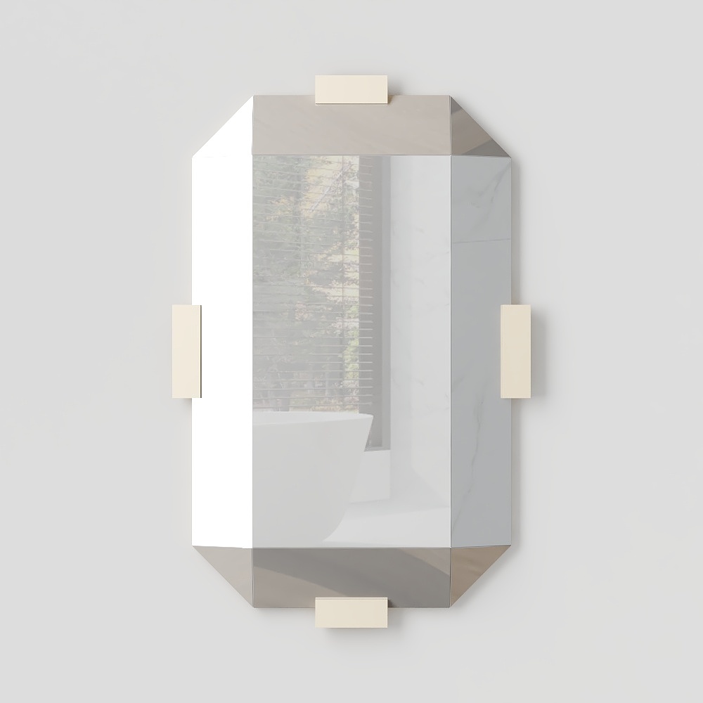 Modern wood makeup mirror