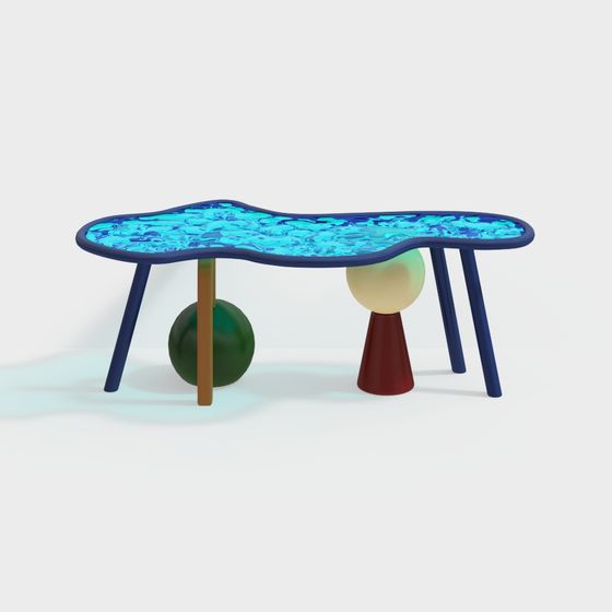 Flowing Colorful Table 3D model