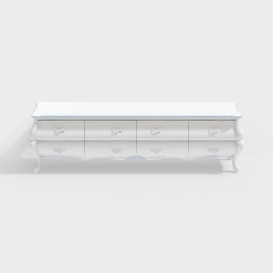 Elegant White Furniture 3D Model for Modern Spaces