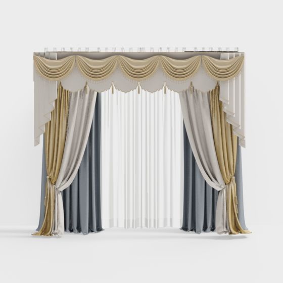 유럽풍 빌라 천 커튼