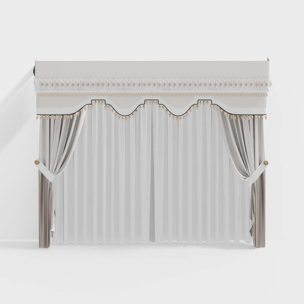 European style villa fabric curtain