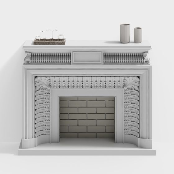 Classic Fireplace Mantel 3D model