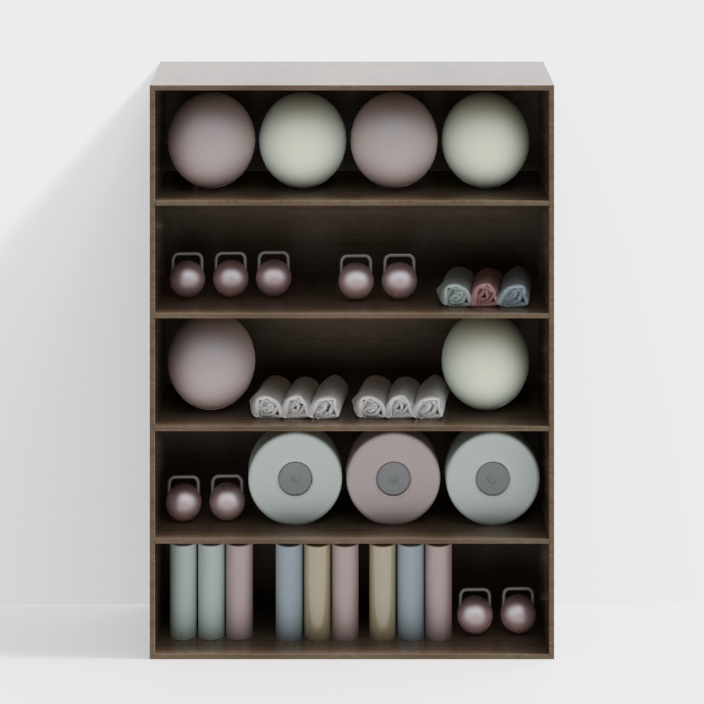 Modern Yoga Studio Storage Rack