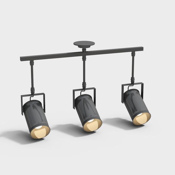 Low Poly High Detail Track Light 3D model