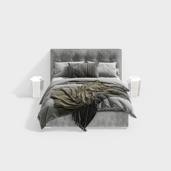 Modern Minimalist 3D Bed Model