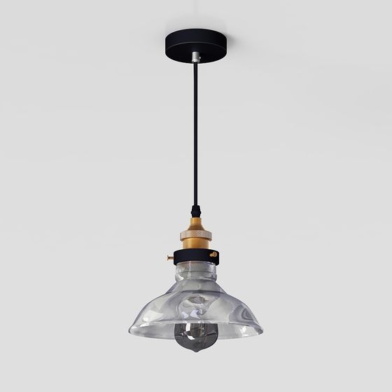 Elegant Industrial Pendant Light 3D model for Creative Spaces