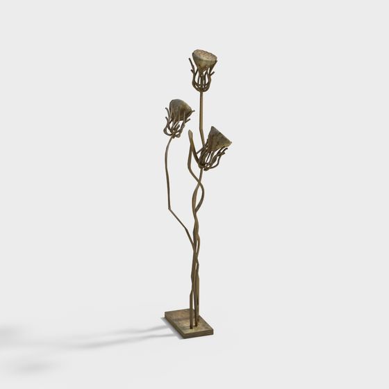 Withered Flower Low Poly 3D Model