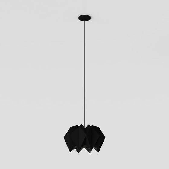 Geometric Black Pendant Light 3D model for Modern Interiors