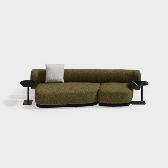 Elegant Low-Polygon 3D Sofa Model for Modern Interiors