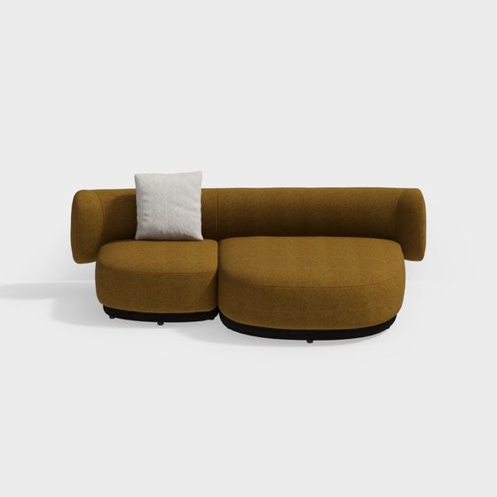 Curl Inspired Low Poly Sofa 3D model