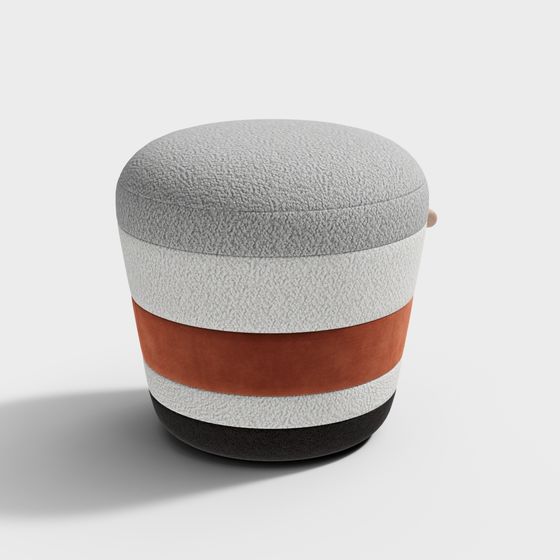 Stylish Round Stool 3D model for Modern Interiors