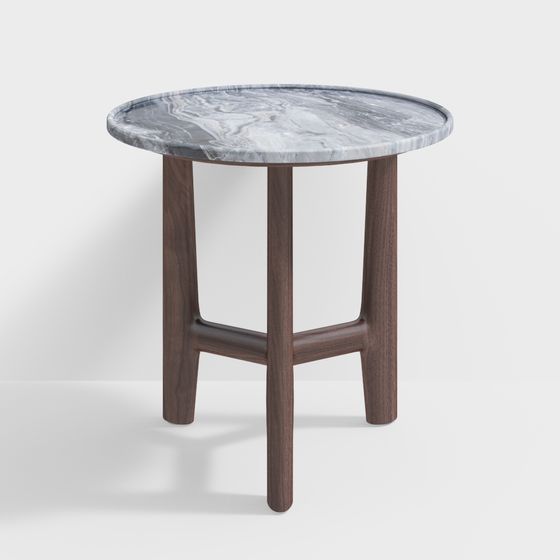Elegant Round Side Table 3D model for Modern Homes