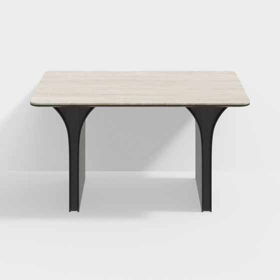 Streamlined Dining Table 3D model
