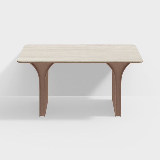 Streamlined Dining Table 3D model