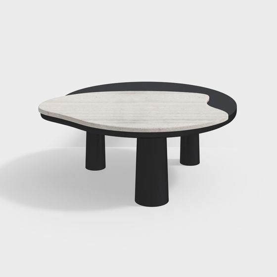 Sleek Marble Coffee Table 3D model