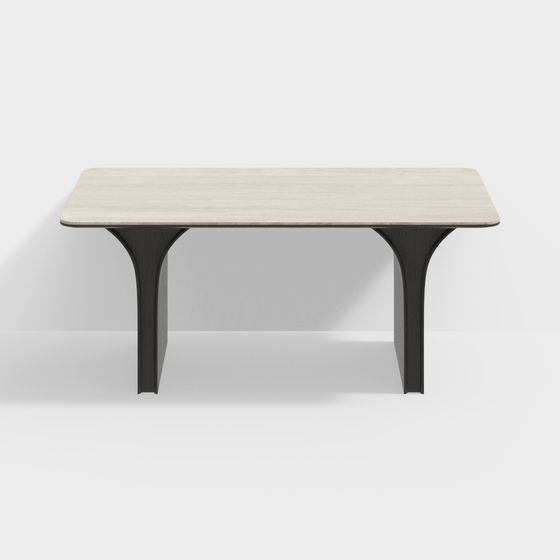 Streamlined Dining Table 3D model