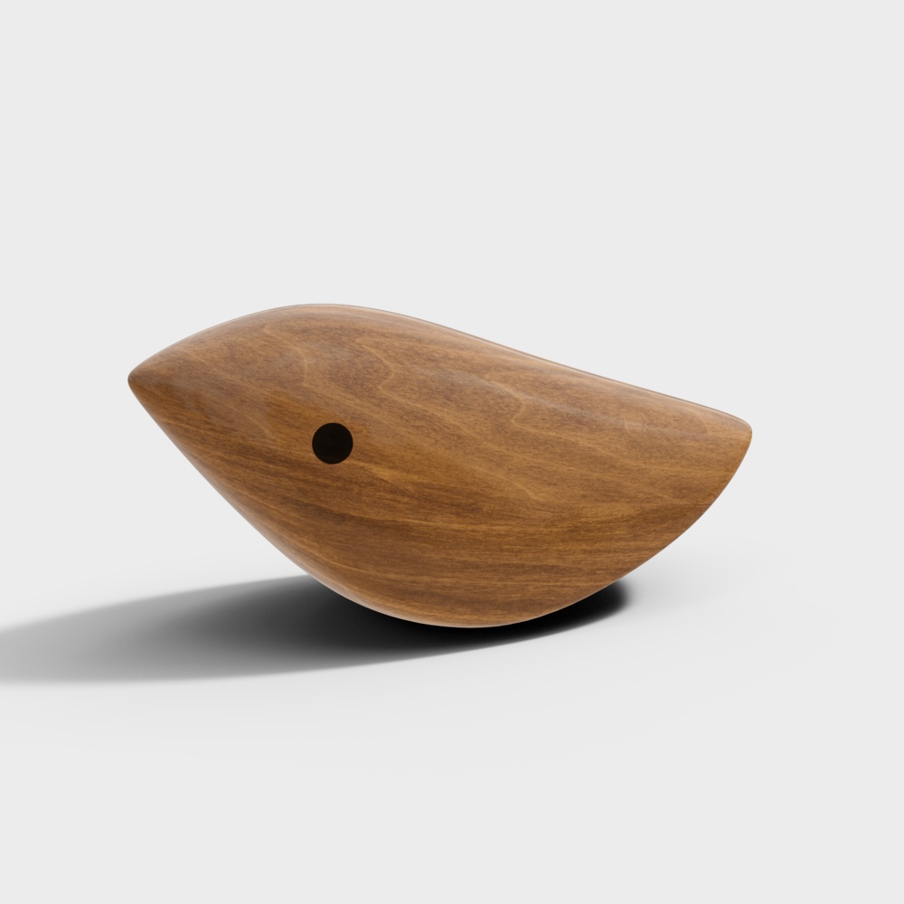 Modern bird carved wooden decoration