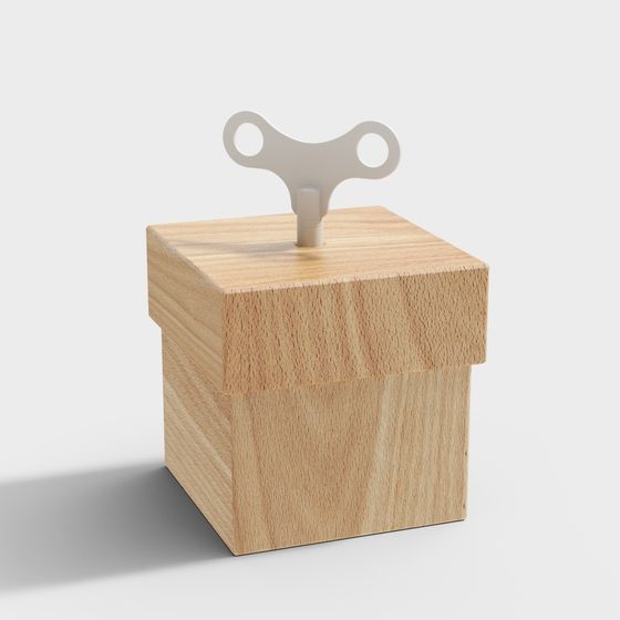 Elegant Wooden Music Box 3D model for Creative Projects