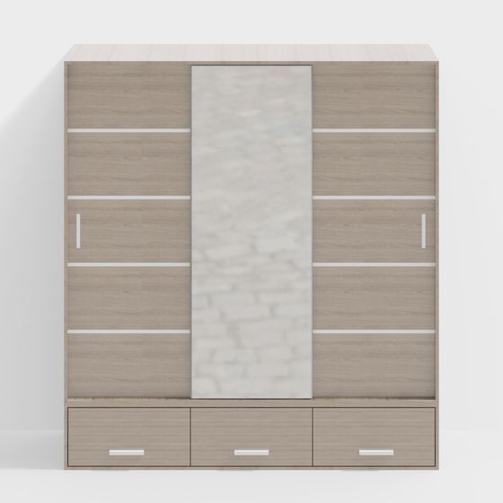 Stylish Minimalist Wardrobe 3D model